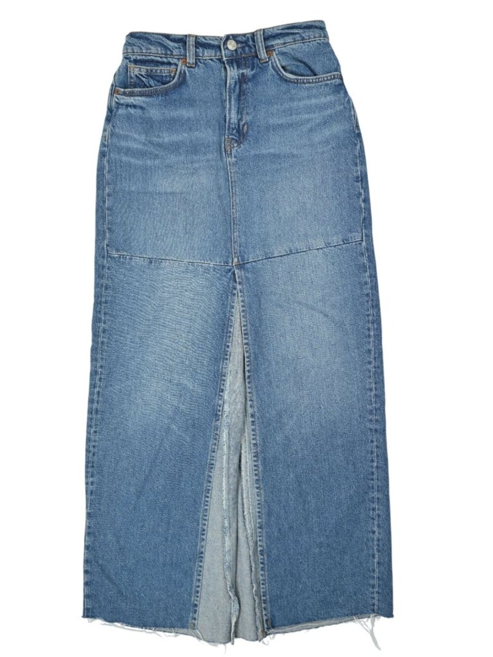 Reformation Tazz Maxi Denim Skirt in Blue